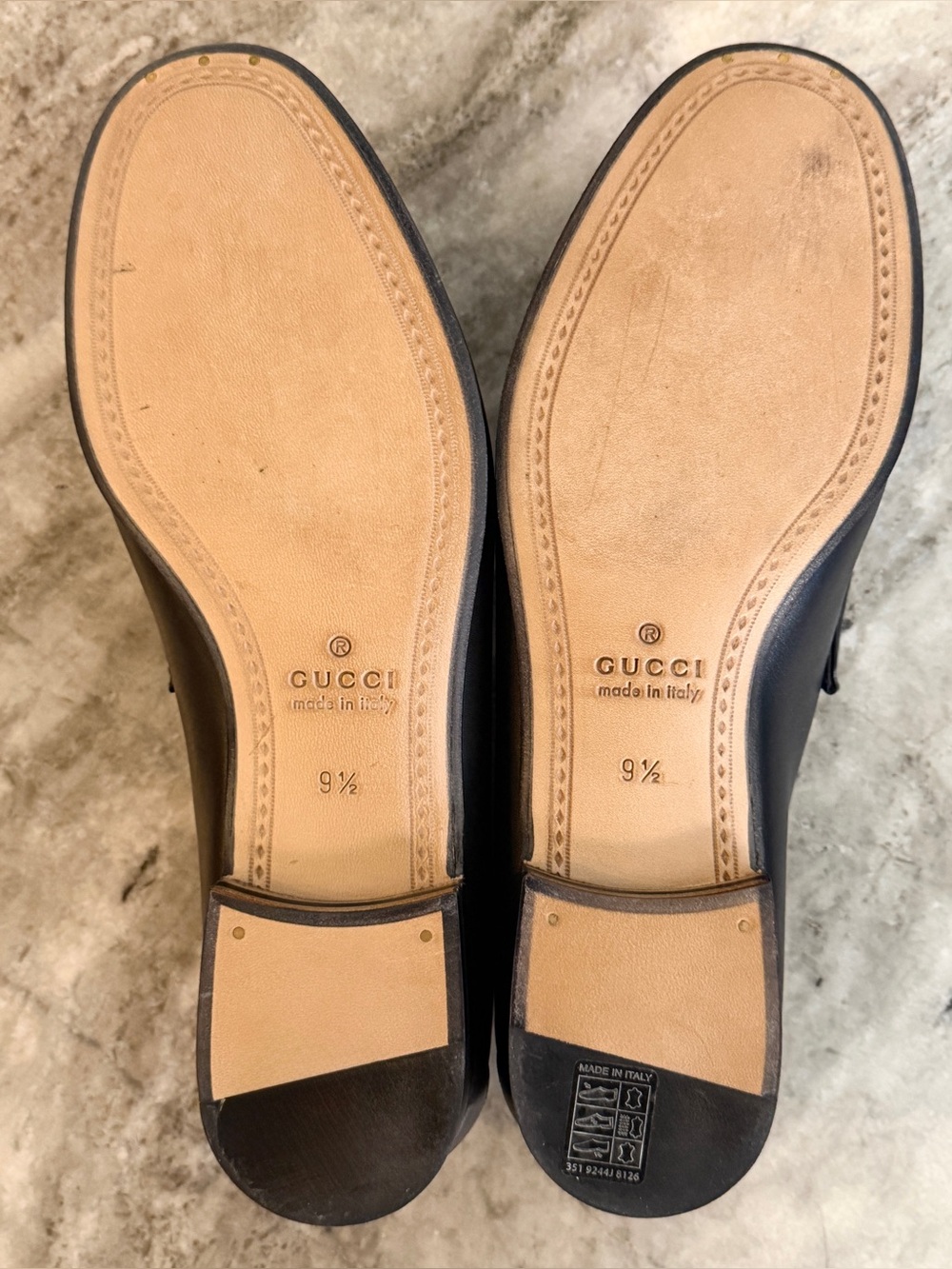 GUCCI 1953 Horsebit Leather Loafer Black Leather 9.5/10 US $1000 Brixton Jordaan - Picture 9 of 9